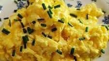 Creamy Scrambled Duck Eggs with Ricotta Cheese and Fresh Chives