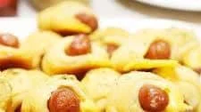 Crescent Roll Pigs in a Blanket with Garlic Herb Butter