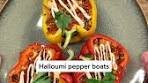 Delicious Halloumi Stuffed Pepper Boats Recipe