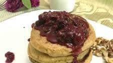 Fluffy whole wheat pancakes made with milk kefir and duck eggs