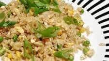 Fried rice with eggs, peas and sweet corn
