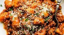 Gnocchi with Homemade Bolognese Meat Sauce