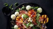 Goats’ cheese, nectarine and prosciutto salad