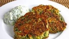 Greek Style Zucchini Fritters with Tzatziki