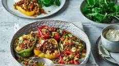 Halloumi-stuffed peppers