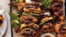 Lemon Chicken Skewers with Creamy Feta Sauce