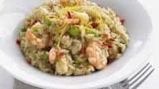 Lemony prawn & pea risotto
