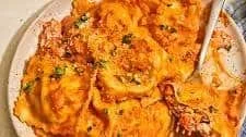 Lobster Ravioli with Tomato Cream Sauce