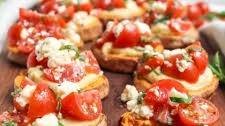 Mediterranean Sweet Potato Appetizer Bites with Hummus & Feta