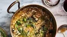 Navy Bean and Escarole Stew with Feta and Olives
