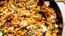One-Pot Rice and Veggies with Chickpeas & Dilly Tahini