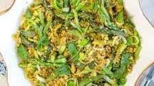 Passover Quinoa Pilaf with Asparagus, Sugar Snap Peas & Mint
