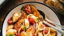 Quick Burst Tomato Pasta With Halloumi