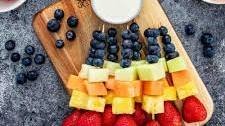 Rainbow Fruit Skewers with Yogurt Dip