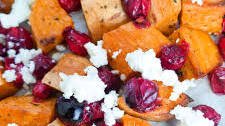 Roasted Sweet Potatoes with Feta and Cranberries