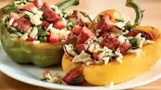 Smoked Sausage & Rice Stuffed Peppers