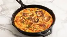 Spinach and halloumi frittata