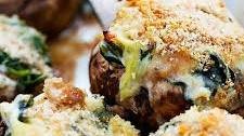 Spinach Artichoke Dip Stuffed Mushrooms (video)