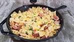 Super Simple Cheesy Sausage Pasta Skillet