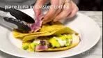 Ahi Tuna Tacos with Mango Salsa and Avocado Crema