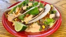 Black Bean & Corn Jicama Tacos with homemade Chipotle Sauce