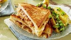 Caramelized Onion Grilled Cheese Sandwiches with Summer Squash & Celery Salsa