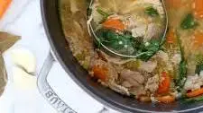 Chicken Soup with Spinach and Whole Wheat Acini di Pepe