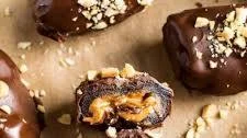 Chocolate Covered Snickers Stuffed Dates