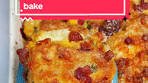 Crispy hash browns baked with bacon, brie, cheddar, chutney ...
