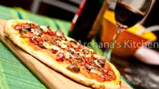 Gluten Free Rice Flour Pizza Crust With Roasted Vegetables and Feta Cheese Recipe