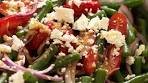 Green Bean Tomato Feta Salad with Lemon Dressing
