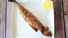 Grilled mackerel with spice crust