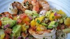 Grilled Shrimp with Mango Salsa and Cilantro Rice