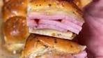 Ham & Cheese Sliders Topped With A Bourbon Brown Sugar ...