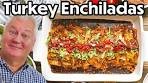 INCREDIBLE Leftover Turkey Enchiladas with Red Sauce