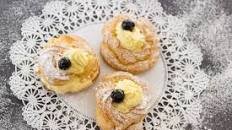 Italian Zeppoles with Vanilla Egg Custard for St Joseph's Day