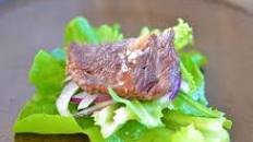 Korean Rib Eye Steak Salad with Soy Plum Dressing