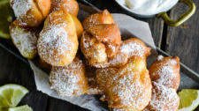 Lemon Zeppole with Homemade Whipped Cream