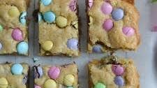 M & M Cookie Bars with Coconut