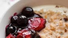 Oatmeal with Blueberry Rhubarb Compote