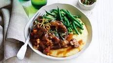 Osso bucco with mushroom and red wine sauce