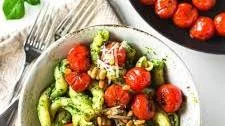 Pasta with Pesto and Blistered Tomatoes