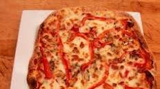 Peppered mackerel and red pepper pizza