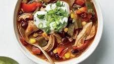 Pulled chicken ancho chile & black bean soup