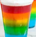 Rainbow Jell-O Cups