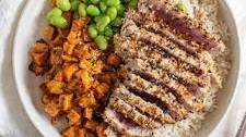 Sesame Crusted Tuna Steak with Coconut Rice