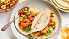 Shrimp Tacos with Corn Salsa and Avocado