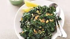 Silverbeet with lemon and walnuts