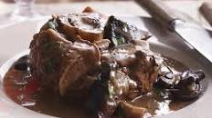 Slow-cooked osso buco with mixed mushrooms