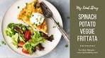 Spinach Potato Veggie Frittata made in a Cast Iron Skillet!